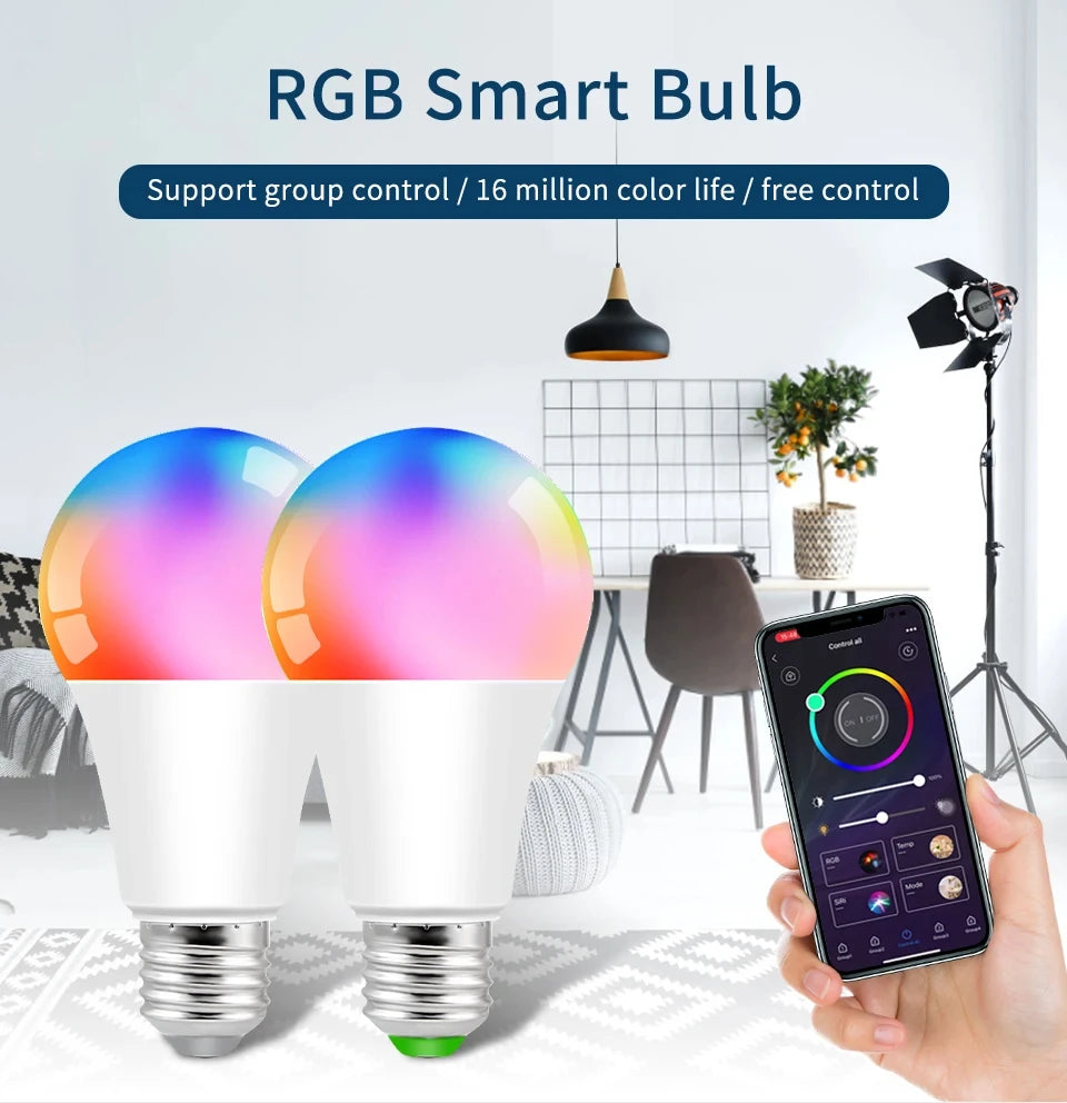 Dohome Wifi Bluetooth Smart Bulb Alexa Led Lamp E27 RGB Smart Light Bulbs Homekit Smart Lamps For Google Assisatnt Smart Life