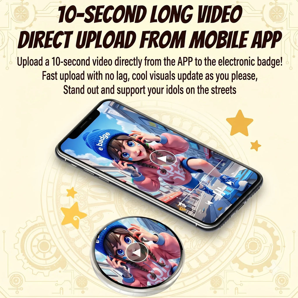 DIY Electronic Badge JPG GIF Video Dynamic Display Badge Anime Digital Display Badge Phone APP User-defined Picture Badge