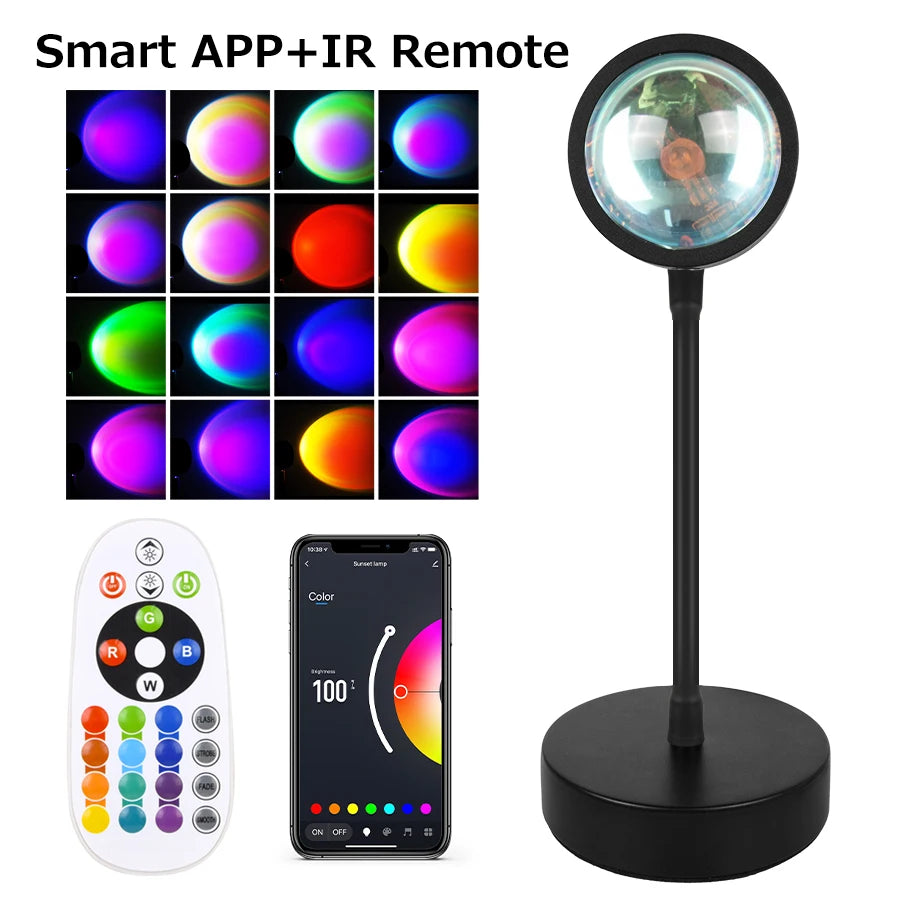 Tuya Smart Sunset Lamp Night Light Sunset Projector Smart Life APP Remote Led Lights Room Decoration Photography Birthday Gift