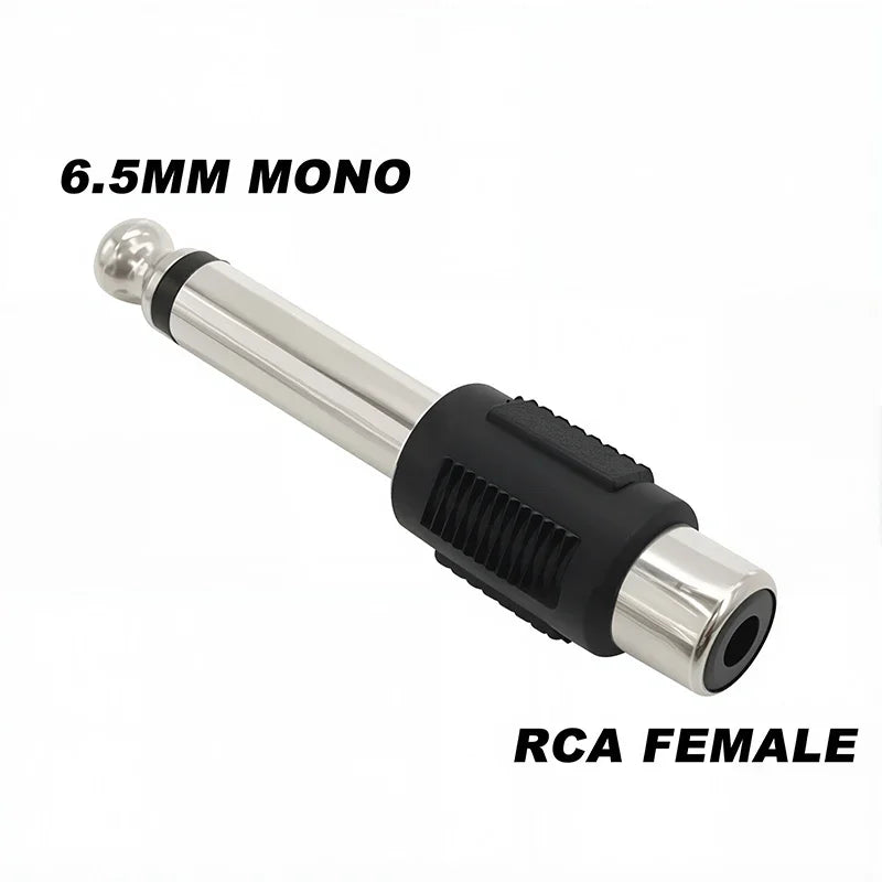 5Pcs Stereo 1/4" Male Plug to RCA Female Jack 6.35mm 3.5mm Audio Mono Adapter Connector Conversion Plug TS for Home KTV
