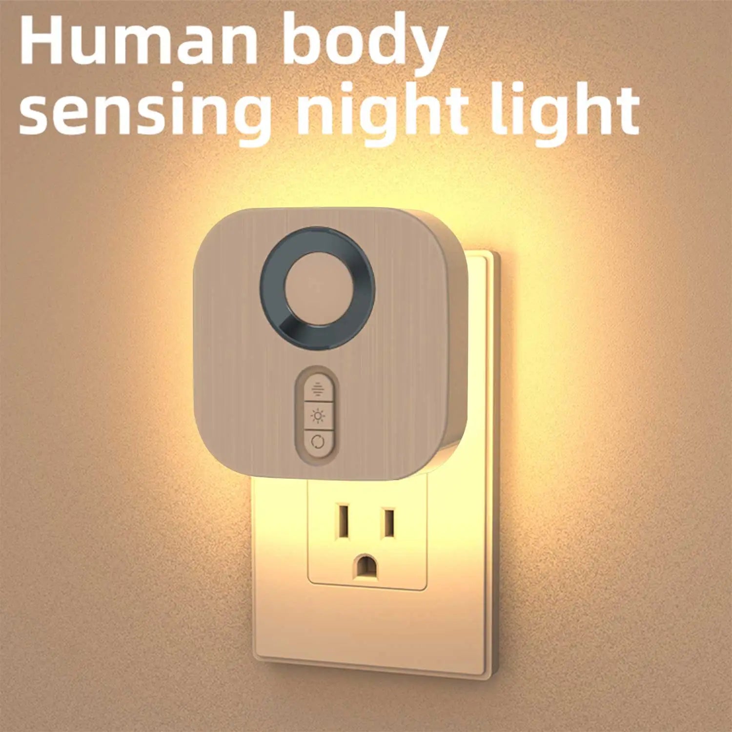LED Night Light with EU Socket Motion Sensor RGB Color Ambient Wall Lamp for Bedroom Staircase Toilet Corridor Bathroom Study