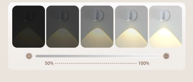 LED Light Magnetic Rechargeable Wall lamp Spotlight Atmosphere Light  No Punch Reading Light Touch Switch Dimmable Bedside Lamp
