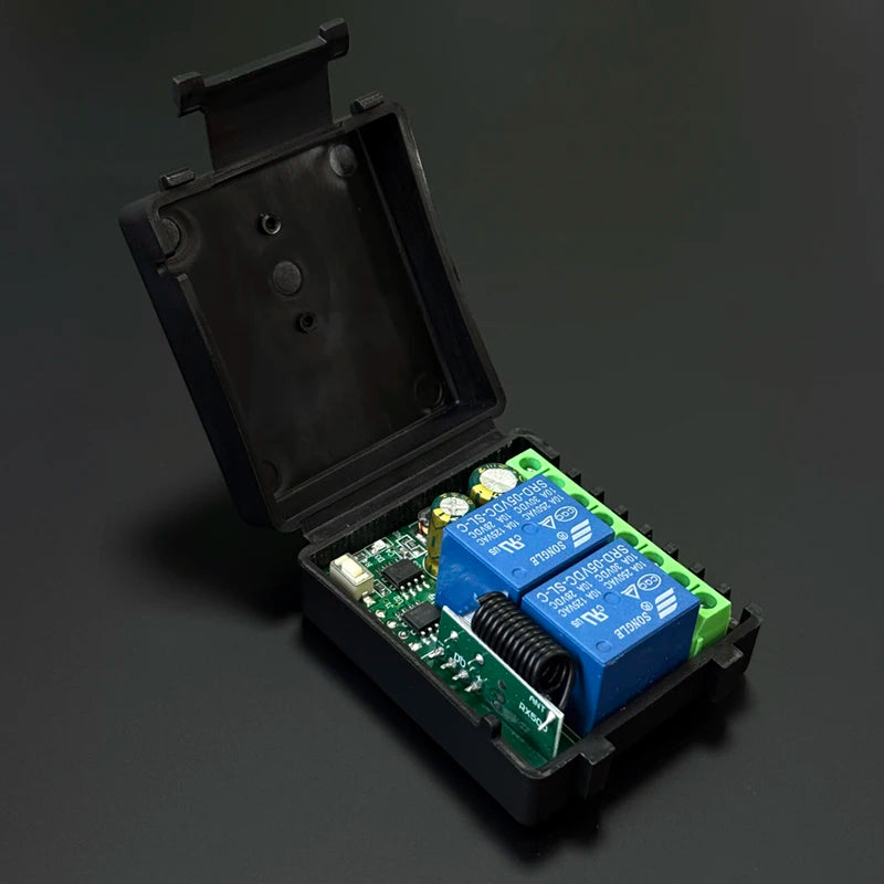 433MHz RF Wireless Remote Control Switch 6-30V 85-250V 2CH Relay Receiver For Door Electromagnetic lock Motors Lighting DIY etc
