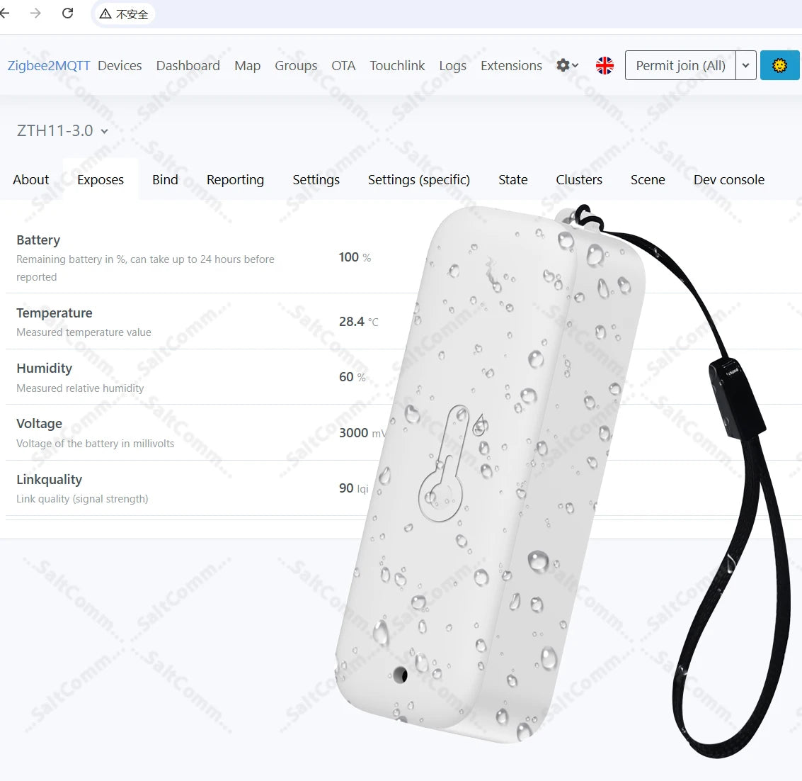 Zigbee 3.0 IP65 Waterproof Temperature Humidity Sensor Indoor Outdoor Compatible with Alexa Yandex Zigbee2MQTT Home Assistant