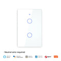 MOES Tuya ZigBee Smart Light Switch Touch Glass Panel Fireproof Neutral Wire Required Remote Control Work With Alexa Google Home