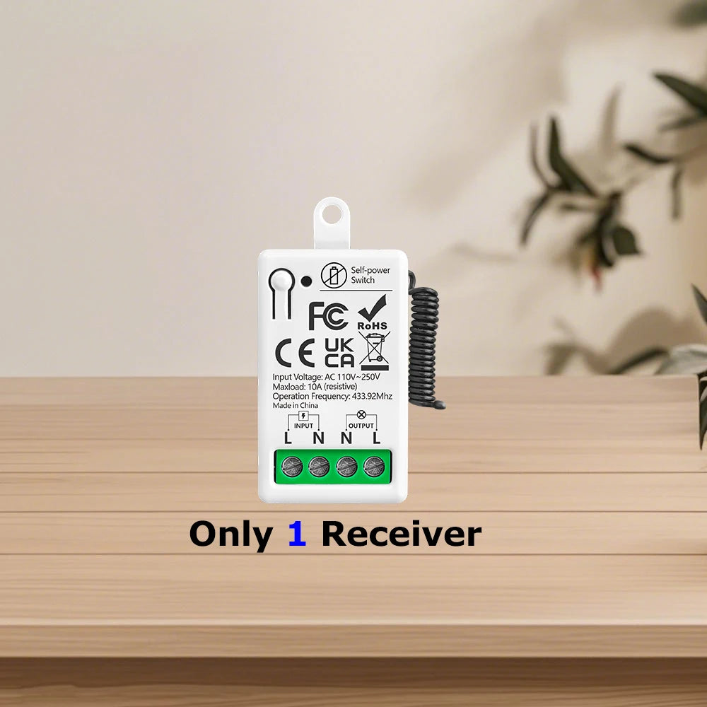433MHz Wireless Self-Powered Light Switch AC 110V 220V Receiver RF 86 Wall Switch No need Battery for Home Appliance LED Lamp
