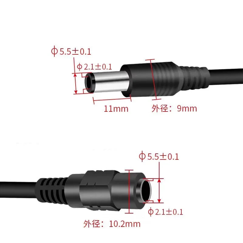 5.5*2.1mm 1 To 2/3/4/5/6/8 Way DC Power Splitter Cable 12V Power Adapter Connector Cord for LED Strip Lights CCTV Camera