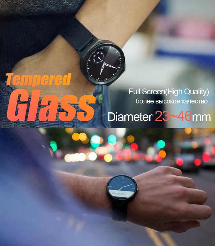 All Size Round Watches Tempered Glass Screen protector Diameter 23 25 28 32 33 37 43 44 45 46 mm Protective Film For Smart Watch