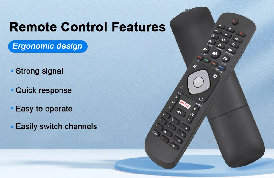 Universal Remote Control Netflix Buttons for Philips LCD LED Smart TV Replacement