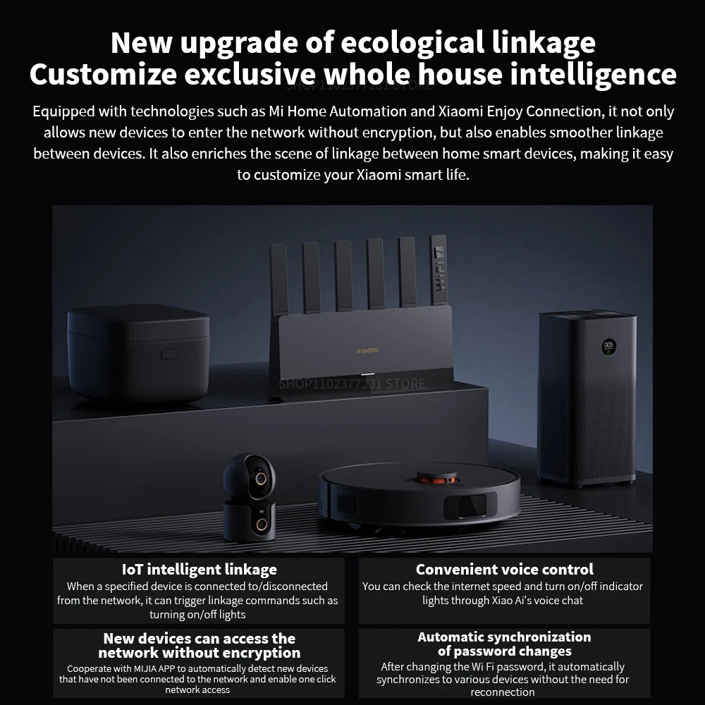 New Xiaomi Router BE6500 WiFi 7 6500M Full 2.5G Network Port 4-core Qualcomm Processor loT Smart Linkage Network Security Home -