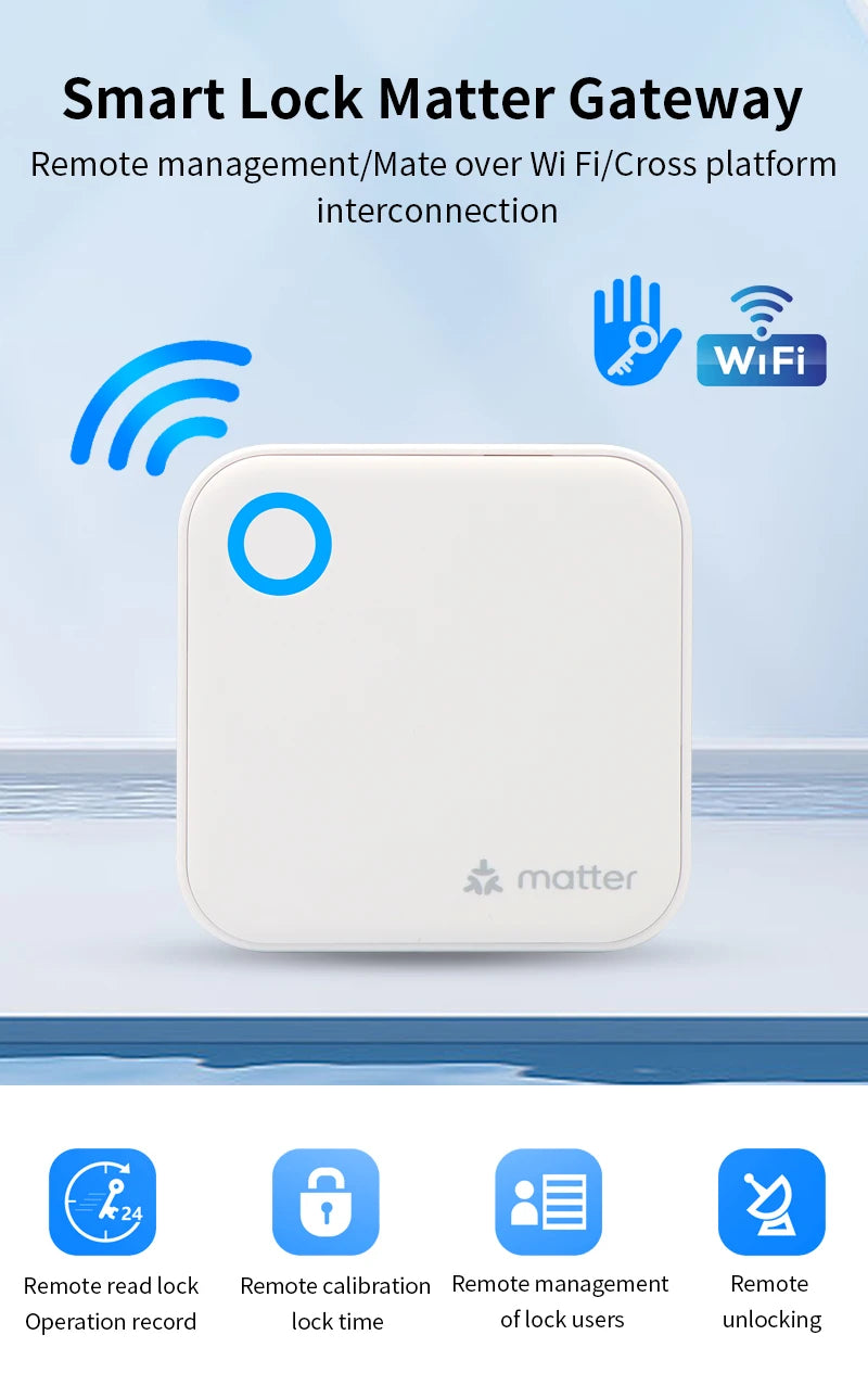 TTLOCK Matter Gateway G6 Bluetooth to Wifi Smart Home Hub 2.4G WiFi Compatible With TTlock App Apple Home Control for Door Locks