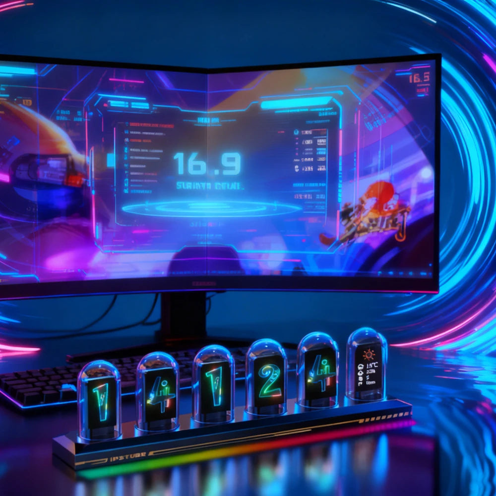 RGB Quantum Clock LED Night Light Smart IPS APP Control Color Dispaly Screen DIY Gaming Desktop Lamp For Home Decoration Gift