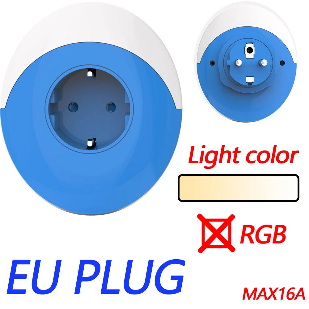Tuya Wifi Smart Night Light Plug EU AU UK US Adapter Color LED Light Homekit Socket Voice Control Works with Alexa Google Home