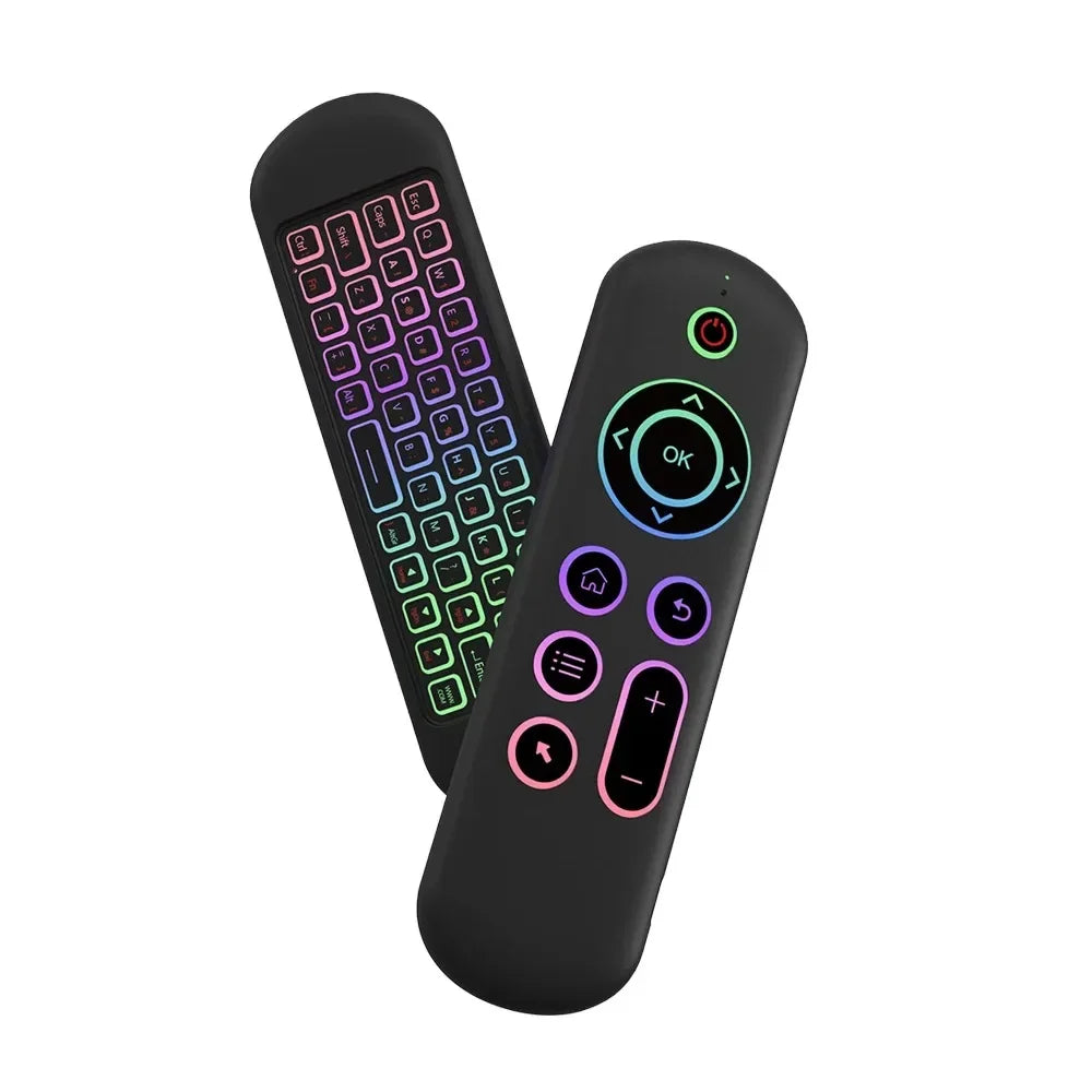 Remote Control Air Mouse Voice Gyroscope 7 Color Backlit Mini Keyboard Dual Mode 2.4G BT5.2 Wireless For Android Smart TV Box PC