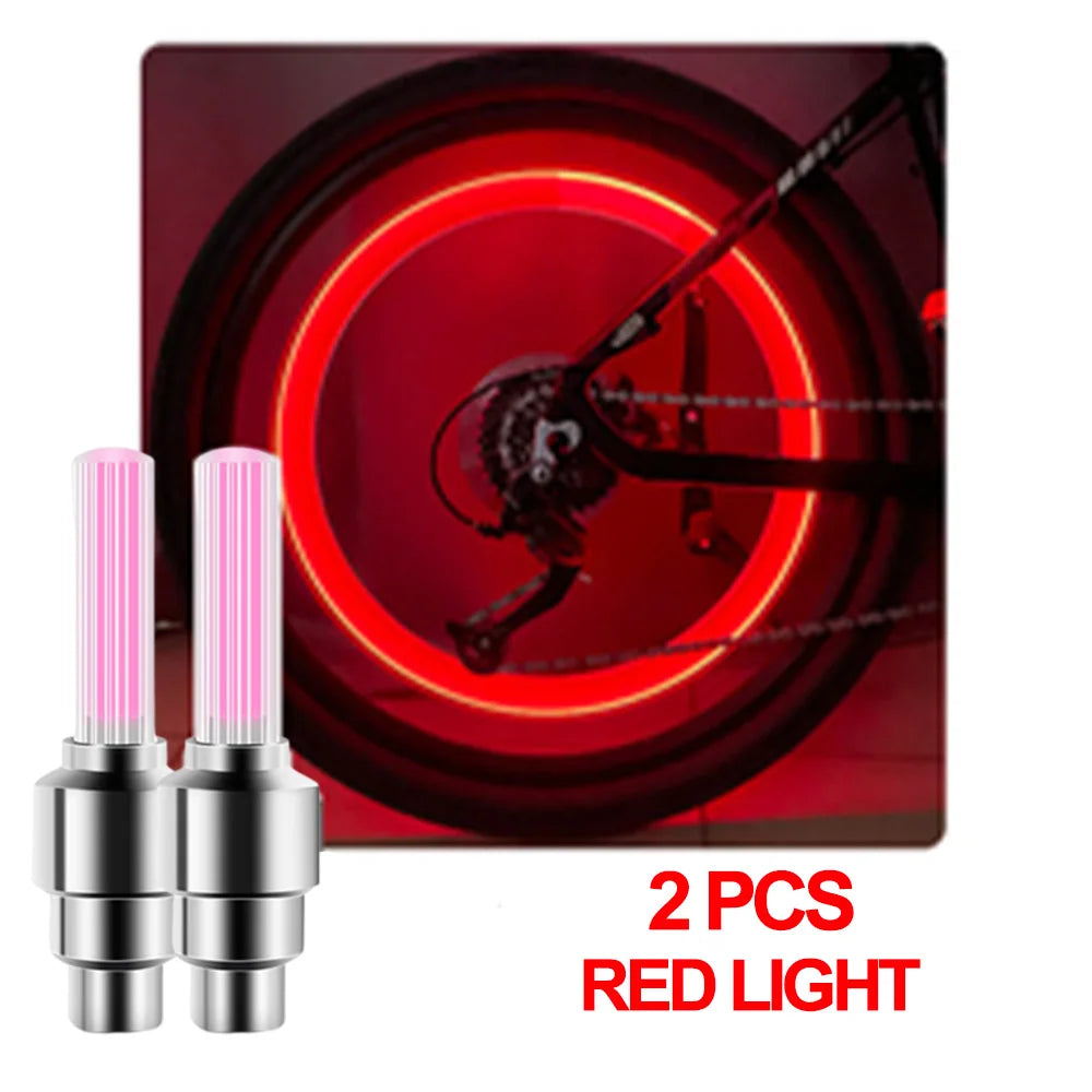 LED Bicycle Valve Light, Neon Bicycle Spoke Light, Bicycle Tire Valve Light, Night Riding Warning Light Bicycle Accessories