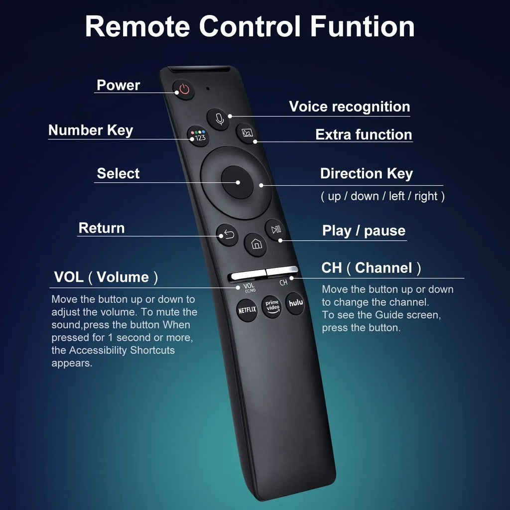 Replacement Voice Remote for All Samsung Smart Curved Frame QLED LED LCD 8K 4K TVs with Voice Function, Standing Silicone Cover