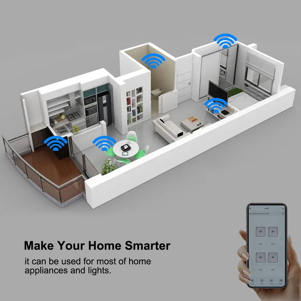 Tuya Relay 4CH Smart Home Switch Module 5V 12V 32V 220V RF 433 Radio Remote Control Work With Alexa Google Home