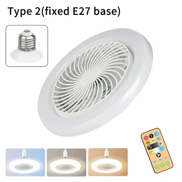 Smart 3-in-1 Ceiling Fan with Remote Control Lighting Lamp  Lighting Base for Bedroom and Living Room Silent and Convenient