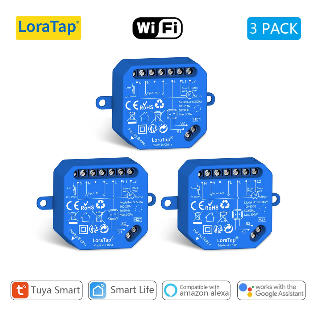 Wireless Roller Shutter Blinds Switch for Tubular Motors Percentage Progress Tuya Smart Life App Remote Control Google Assistant