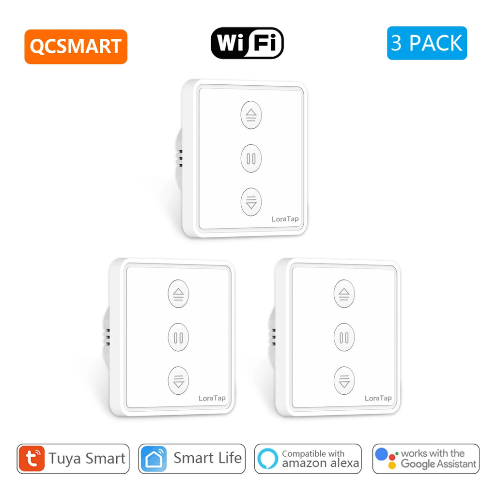 LoraTap Tuya Smart Life Curtain Electric Blinds Pushbutton Switch Percentage Control House domotica Home Assistant Alexa