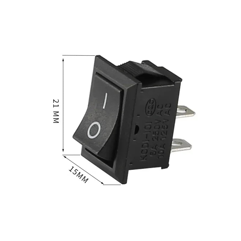 2 PIN 15x21mm 10x15mm KCD1 KCD11 Rocker ON/OFF Snap-in Mount Switch