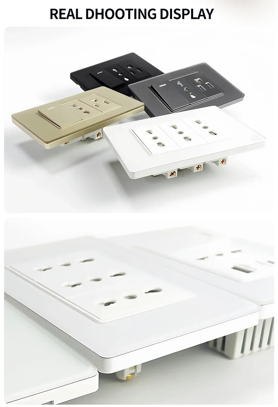 118 Series Black Tempered Glass Wall Switch Socket Italy Standard 16A Outlet with USB Type-C 20W Fast Charging for Home Office