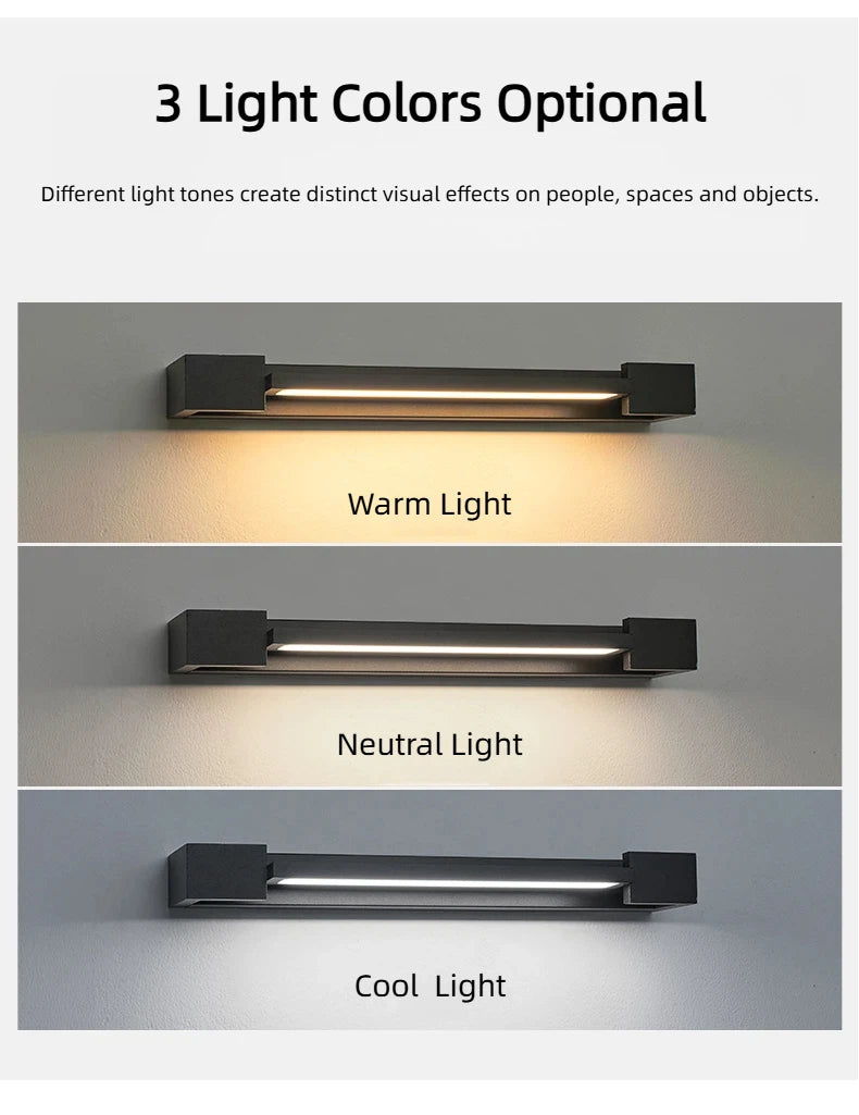 Latest 2026 Rotatable Adjustable LED Wall Lamp,IP65 Aluminum Long Strip Sconce for Bedroom Computer Room Villa Store Interior