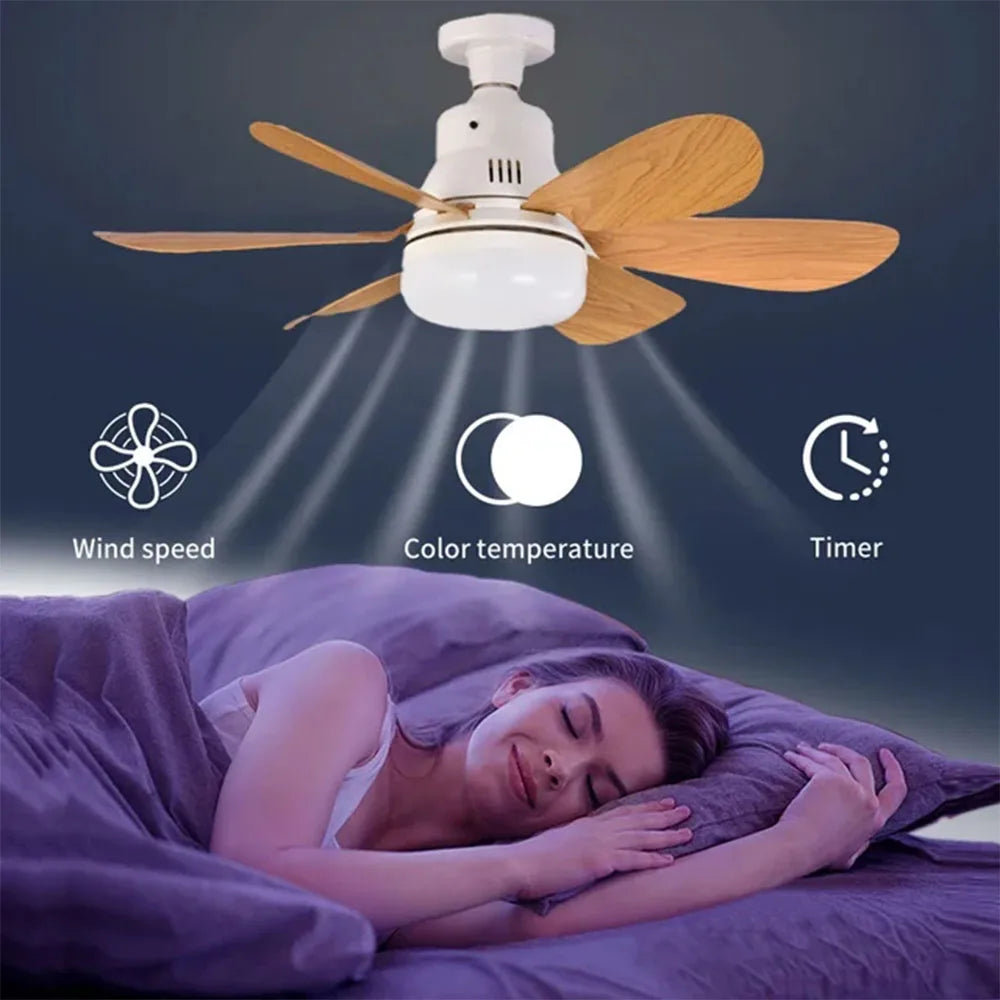 Ceiling Fan Light 52cm Thin Silent Ceiling Fan with Remote Control Unlimited Dimming 3-speed Adjustment Bedroom Living Room
