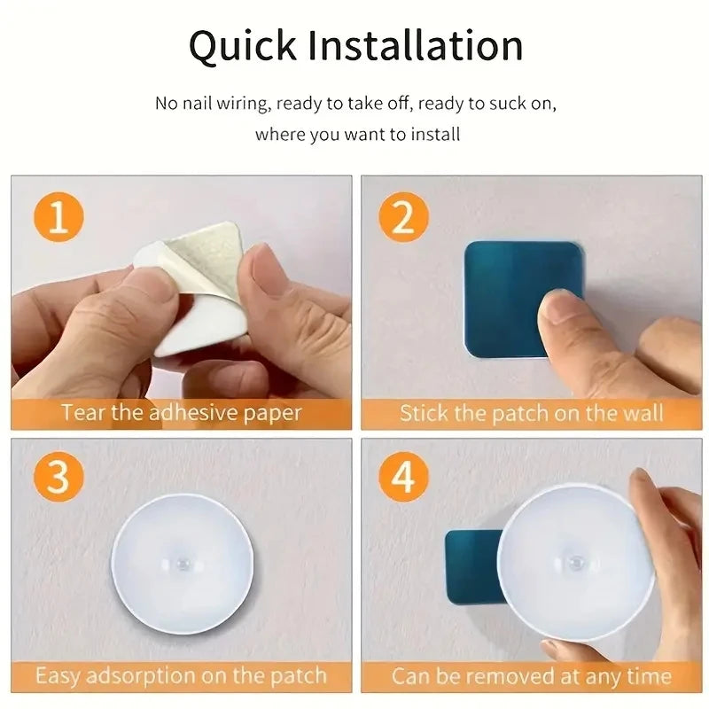 3pcs Motion Sensor Night Light - Wireless LED Detector Lamp for Bedroom, Staircase, Closet, and Room Decor-