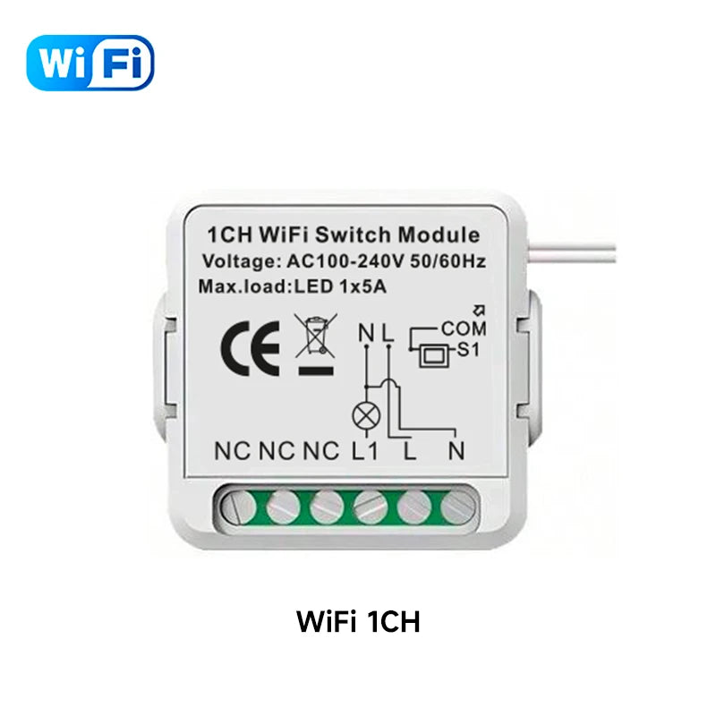 Tuya WiFi/ZigBee Mini Smart Switch 1/2/3/4 Gang Support 2-way Voice Control via Smart Life APP Alexa Google Assistant