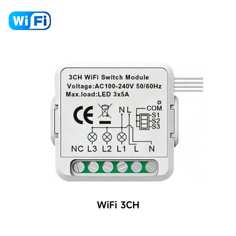 Tuya WiFi/ZigBee Mini Smart Switch 1/2/3/4 Gang Support 2-way Voice Control via Smart Life APP Alexa Google Assistant