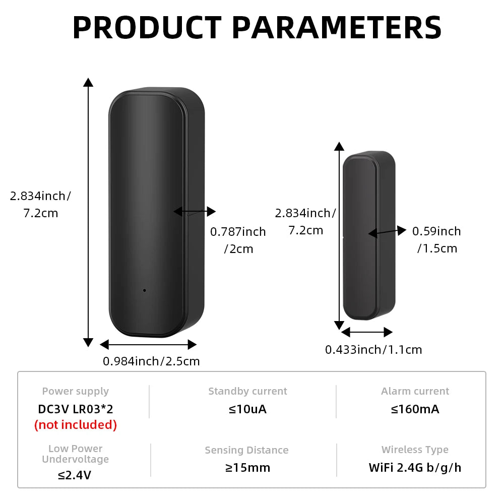 WiFi or Zigbee Door Sensor Tuya Smart Home Security Door Open Alert Sensor Window SensorAlarm System Voice Control