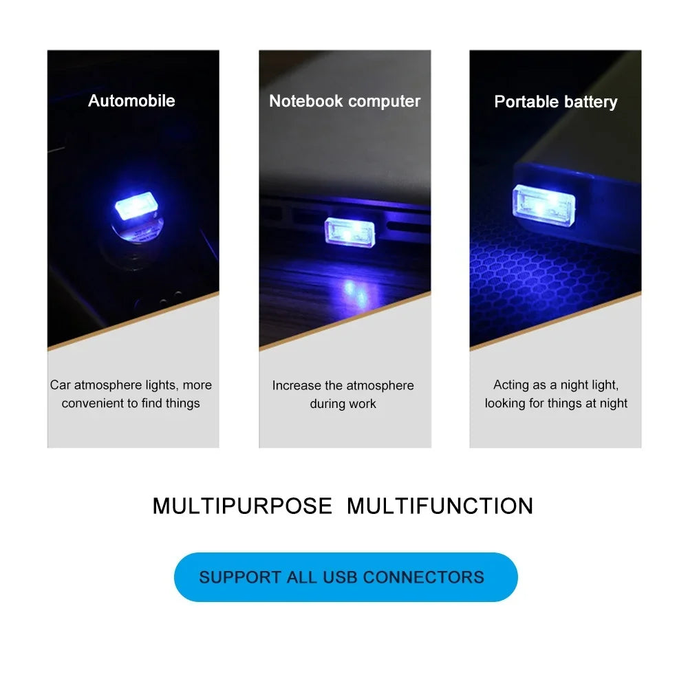 Universal Mini Atmosphere Lights Romantic USB Led Light Plug-In 5V Lamp Interior Ambient Lighting Car Accessories Home Decor