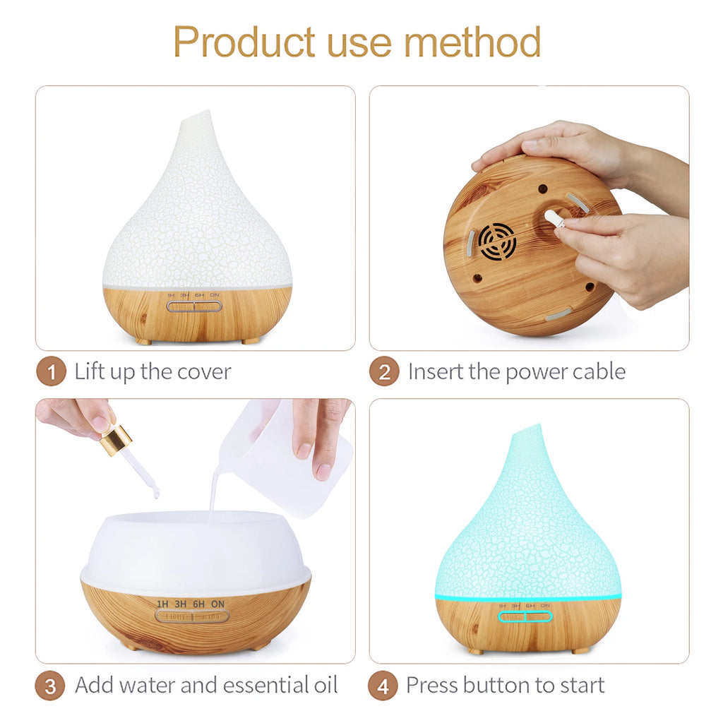 WiFi Smart 550ML Electric Aroma Diffuser Essential Oil Diffuser Air Humidifier Ultrasonic Remote Control Mist Maker Home