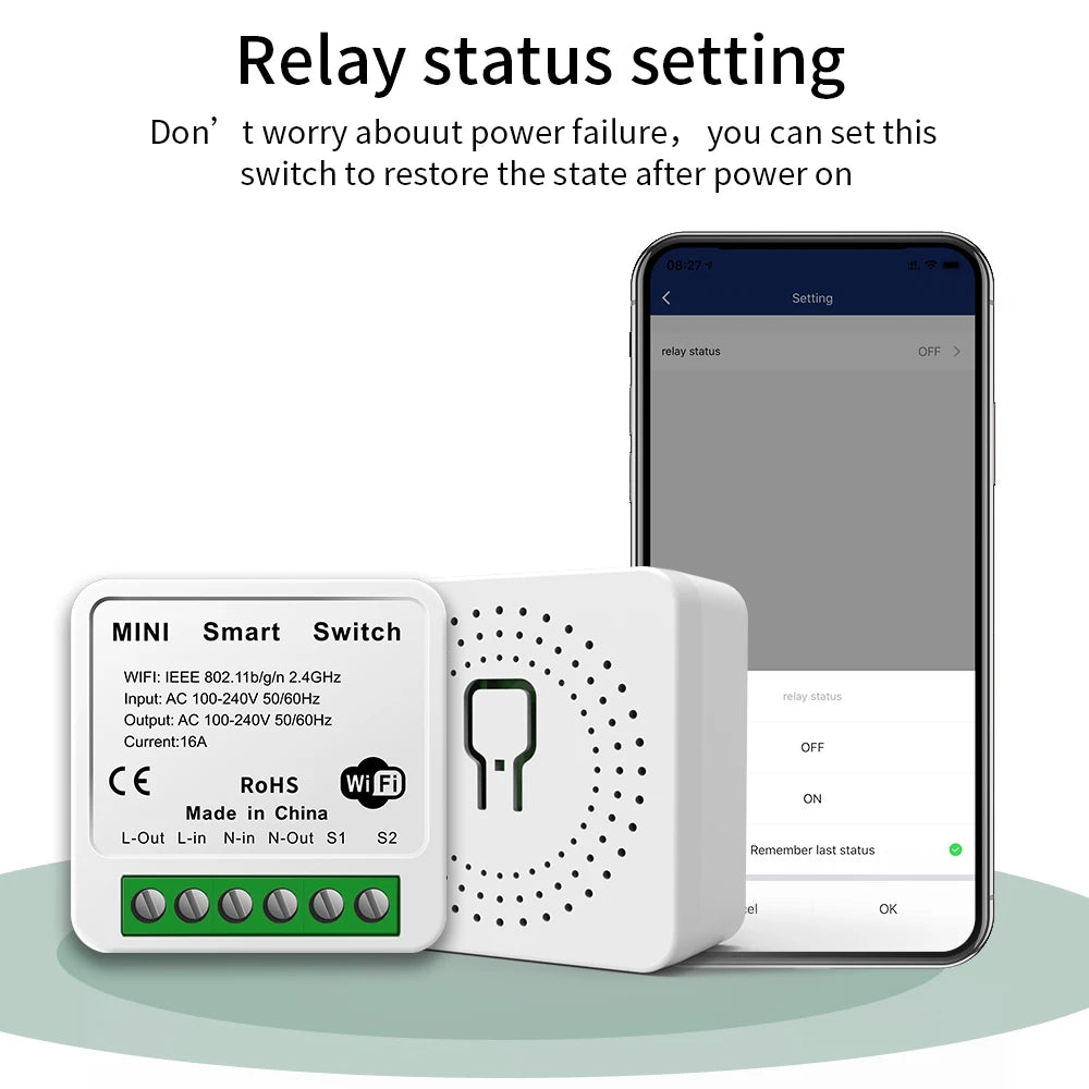 16A WiFi Smart Switch Circuit Breaker with Timer, CozyLife APP Control, Works with Alexa & Google Home Voice Control