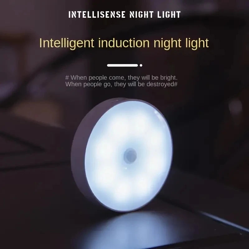 3pcs Motion Sensor Night Light - Wireless LED Detector Lamp for Bedroom, Staircase, Closet, and Room Decor-