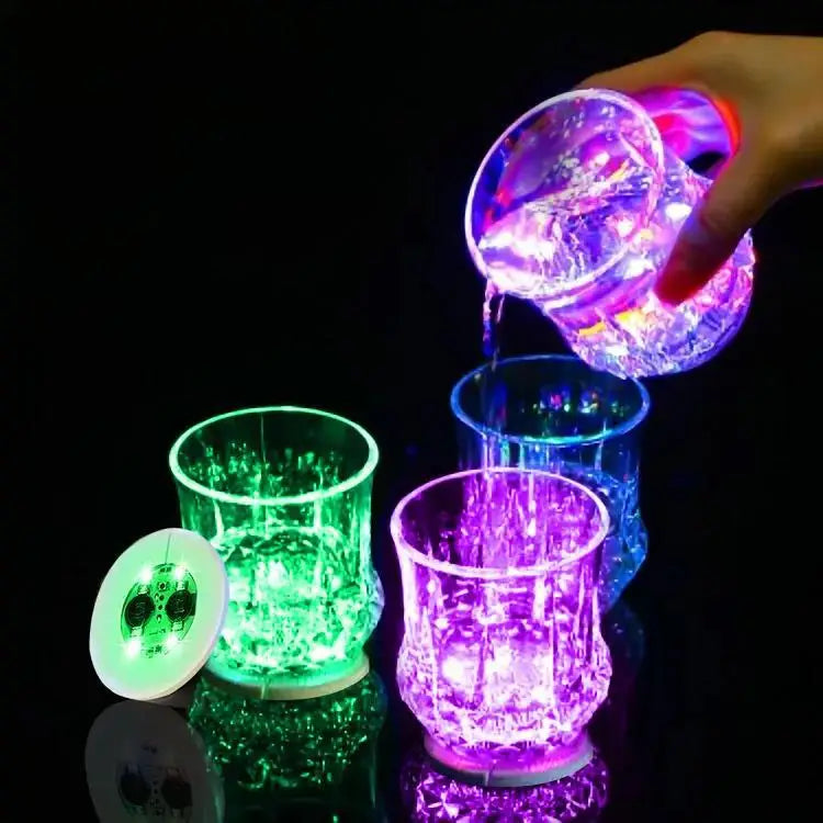 10pcs LED Light Coaster Illuminated Wine Bottle Stickers Illuminated Wine Bottle Mat Drinking Club Bars Party Decor Light