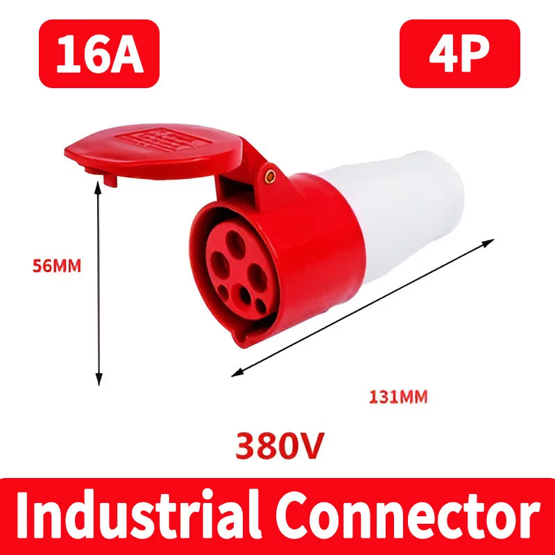 IP44 Industrial Plug and Socket Waterproof Connector 3PIN 4PIN 5PIN 16A/32A  Waterproof Electrical Connection Wall Mount Socket