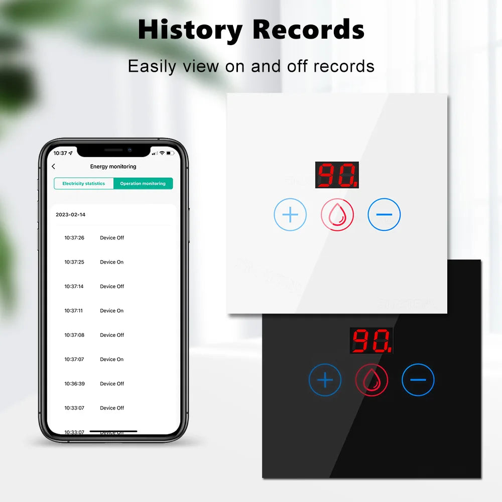 Tuya EU US WiFi/zigbee Smart Water Heater Boiler Switch With Power Monitor Smart Life Control Works With Alexa Alice Google Home