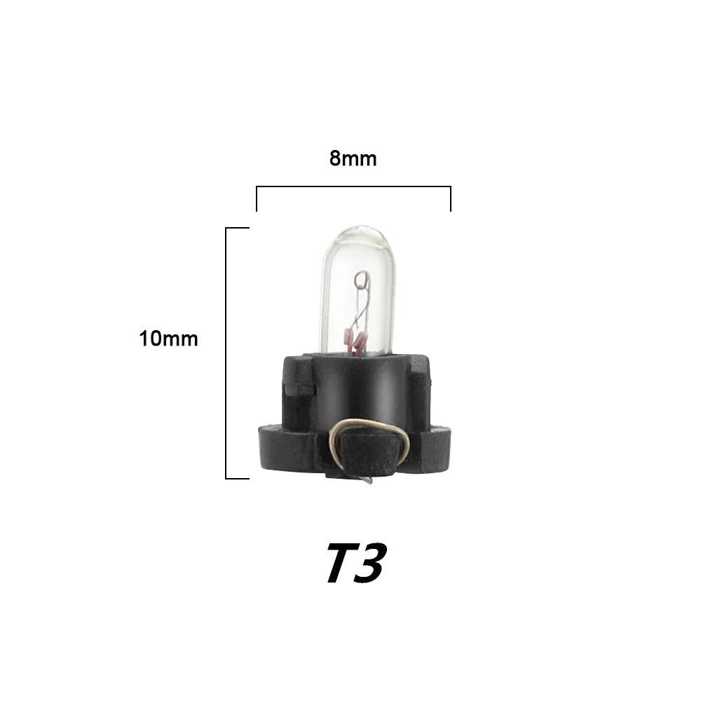 5/10pcs T3/T4.2 Halogen Bulb Car Board Instrument Panel Lamp 4300K 1-1.4W Halogen Lamp Indicator Wedge Car Dashboard LED Lights