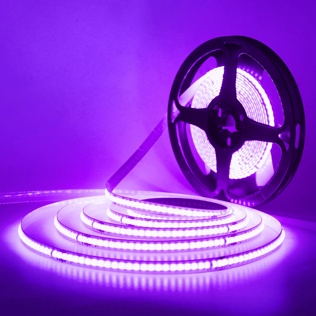 220V COB LED Strip Light 5M 10M 15M 20M Flexible Tape No Need Driver High Brightness 240LEDs RA90 Red Blue White Linear Lighting