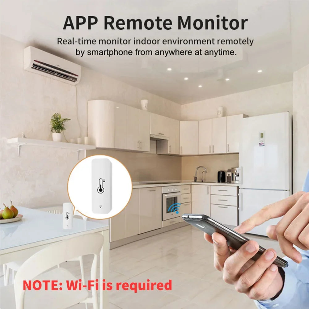 Tuya Smart Temperature And Humidity Sensor APP Remote Monitor For Smart Home SmartLife Work With Alexa Google Assistant WiFi