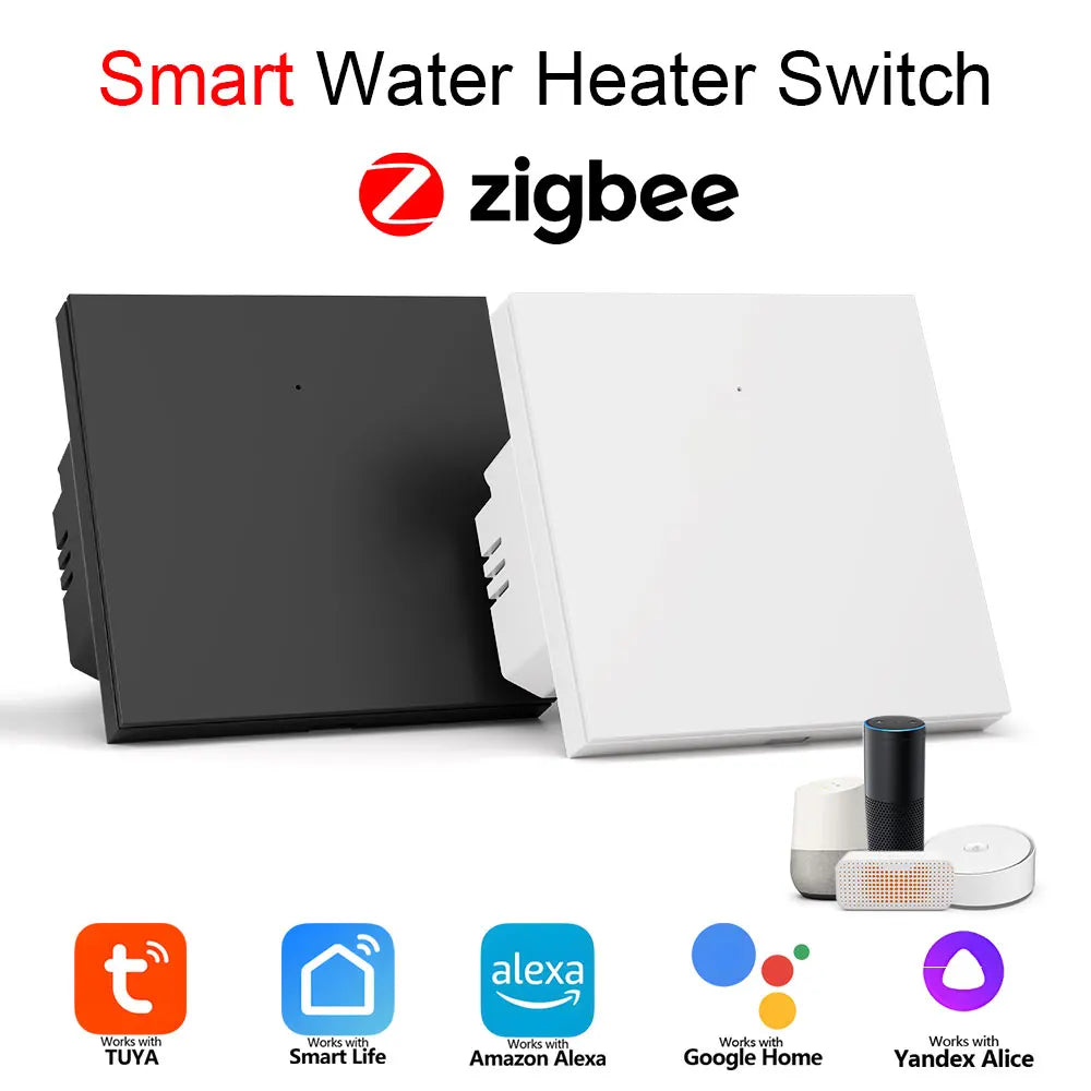 Zigbee Water Heater Large Button Switch Remote and Timer Control Tuya Smart Life App Compatible with Alexa and Google Home