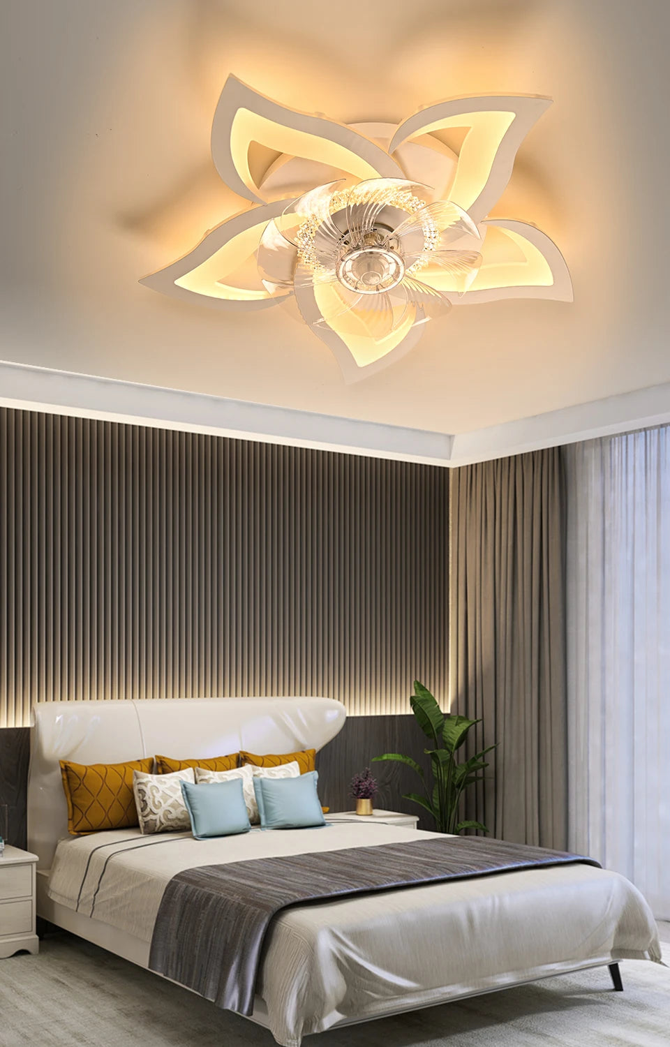 IRALAN Ceiling Fans With Lights Smart Switch Modern Led Ceiling Fan Lamp Minimalist For Living Room Bedroom Home Decor Fan Lamp