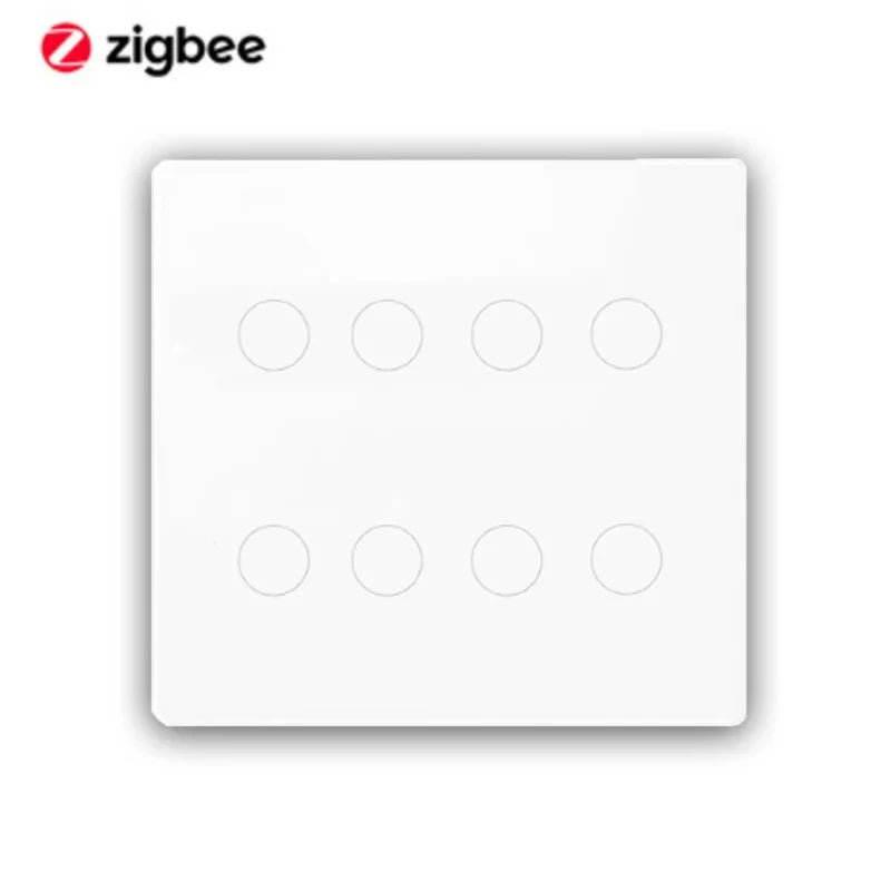 AlexXi Zigbee 4x4 Brazil Touch Sensor Glass Panel Light Switch Tuya Smart Life App 4/6/8 Gang Remote by Alexa Dot Google Home