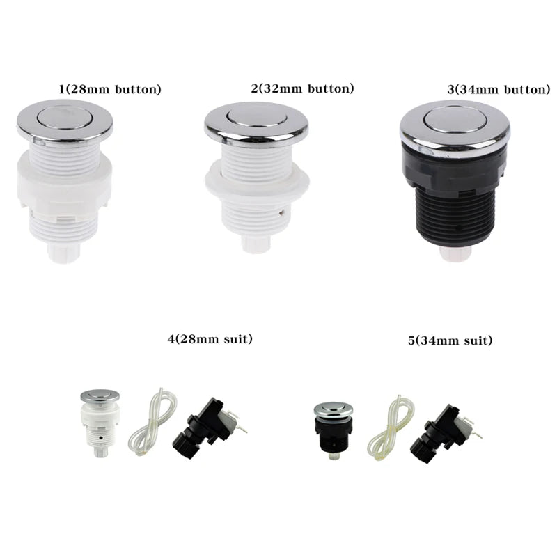 1Pcs 28/32/34mm Pneumatic Switch On Off Push Button For Bathtub Spa Waste Garbage Disposal Whirlpool
