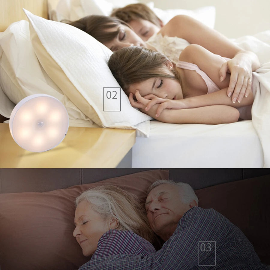 White/Warm Light Magnetic Night Light with Motion Sensor, 3-6M Detection, Rechargeable Dimmable LED Lamp for Bedroom Closet