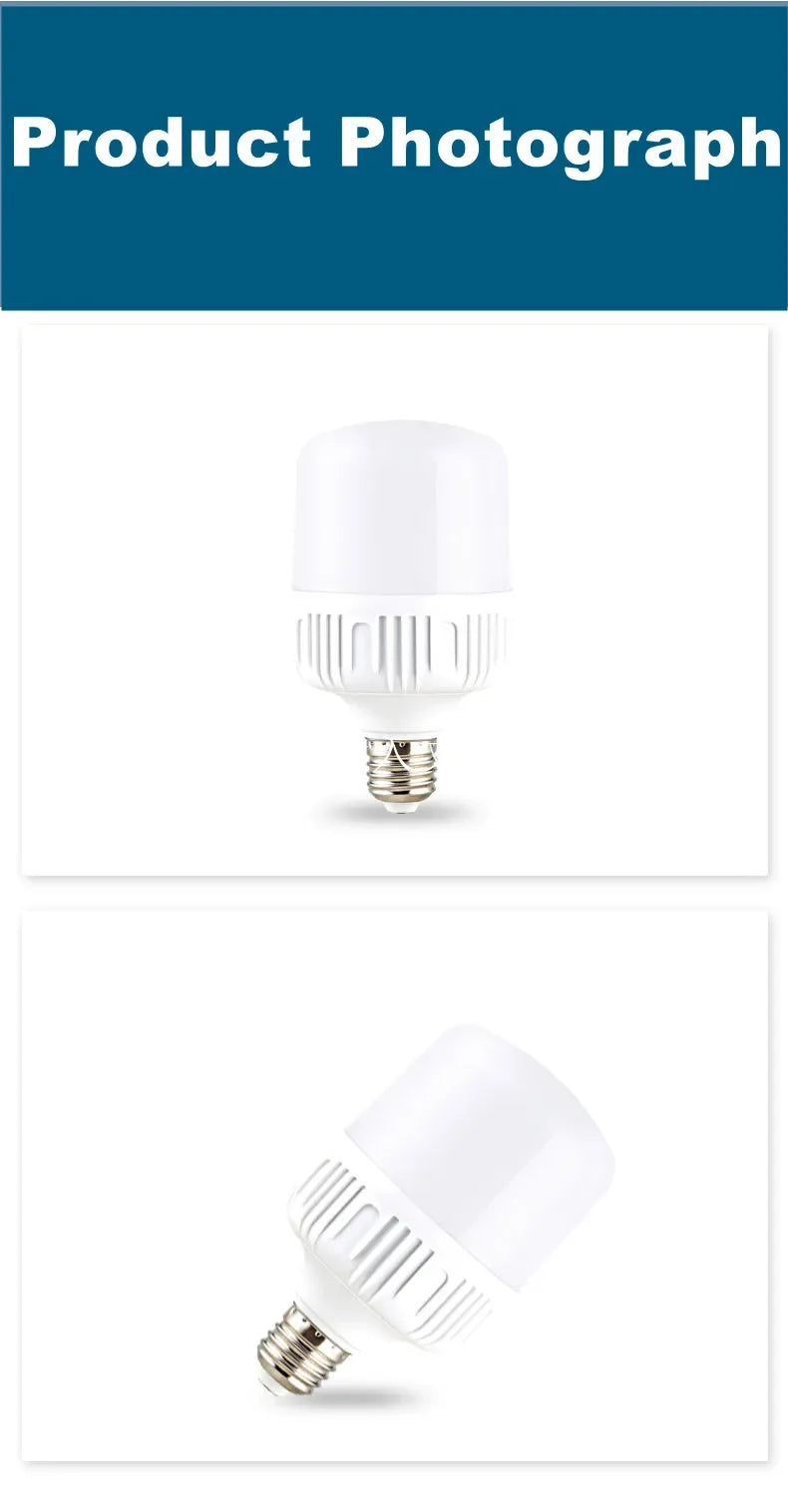 100W-5W  E27 Screw Base LED Bulb AC 220V, High Brightness Non-Flickering, Super Bright White Light with Good Heat Dissipation