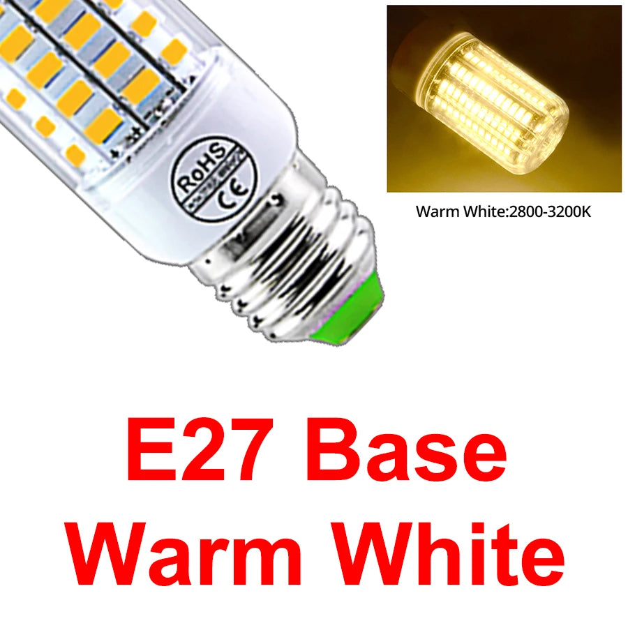 AC 220V E14 E27 LED Lamp SMD 5730 Corn Bulb 24 36 56 72LEDs Lamparas for Home Decoration Ampoule LED Light White Warm White
