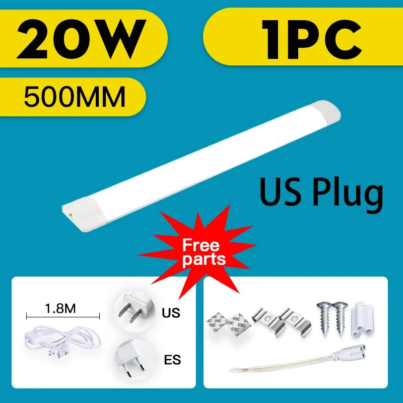 Led Tube Light 85-265v 10W 20W Led Bar Lamp 30/50CM Tube Ceiling Wall Lamps Home Indoor Lighting Fixture For Kitchen Bedroom
